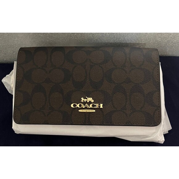 New Coach Signature Brown Crossbody Bag - Picture 1 of 3